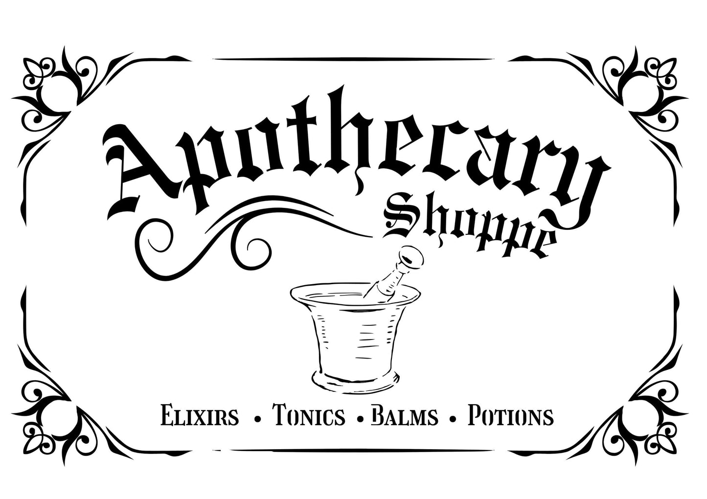Apothecary 12x17" Stencil by Roycycled Treasures