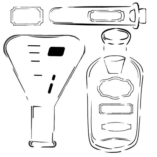 Beaker & Bottle 12x12" Stencil by Roycycled Treasures