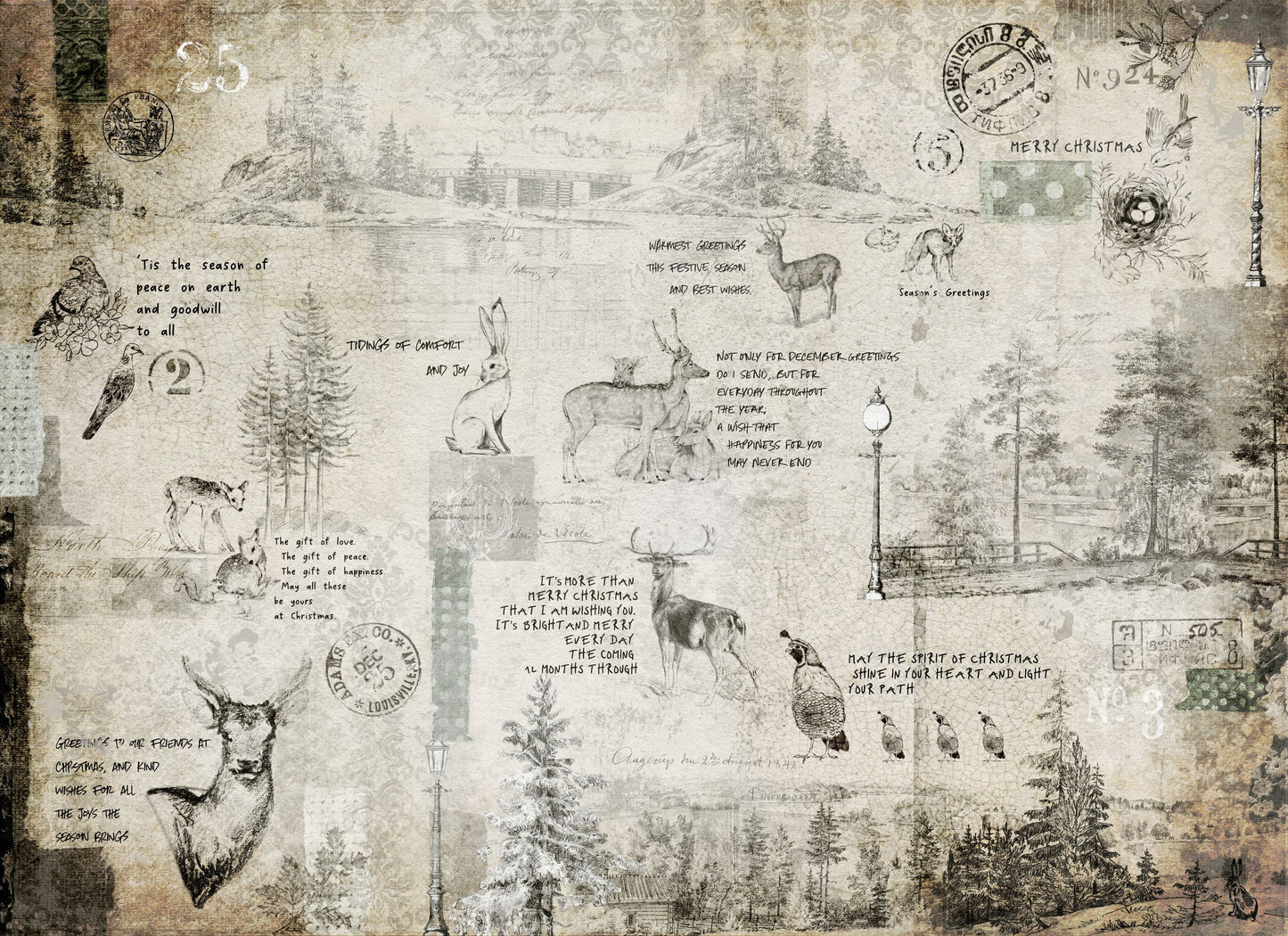 Christmas Journal 21x29" Decoupage Paper by Roycycled Treasures