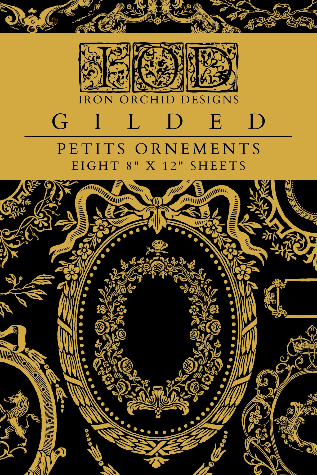 Petits Ornements 8x12” Foil Transfer EIGHT Sheet Set by Iron Orchid Designs (IOD)