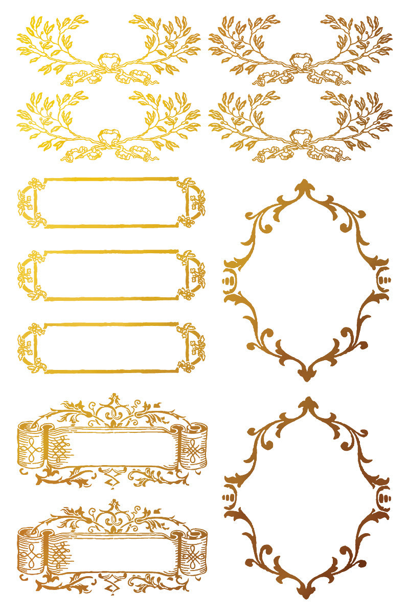 Petits Ornements 8x12” Foil Transfer EIGHT Sheet Set by Iron Orchid Designs (IOD)