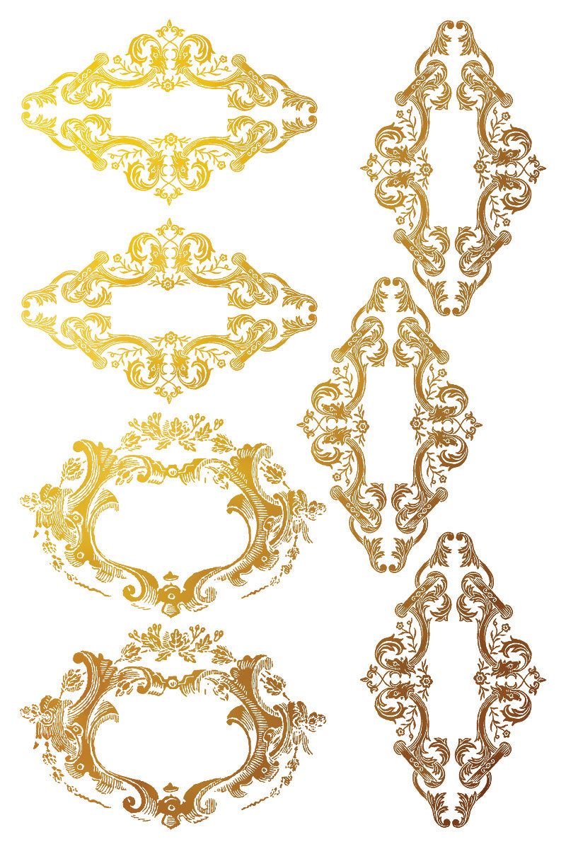 Petits Ornements 8x12” Foil Transfer EIGHT Sheet Set by Iron Orchid Designs (IOD)