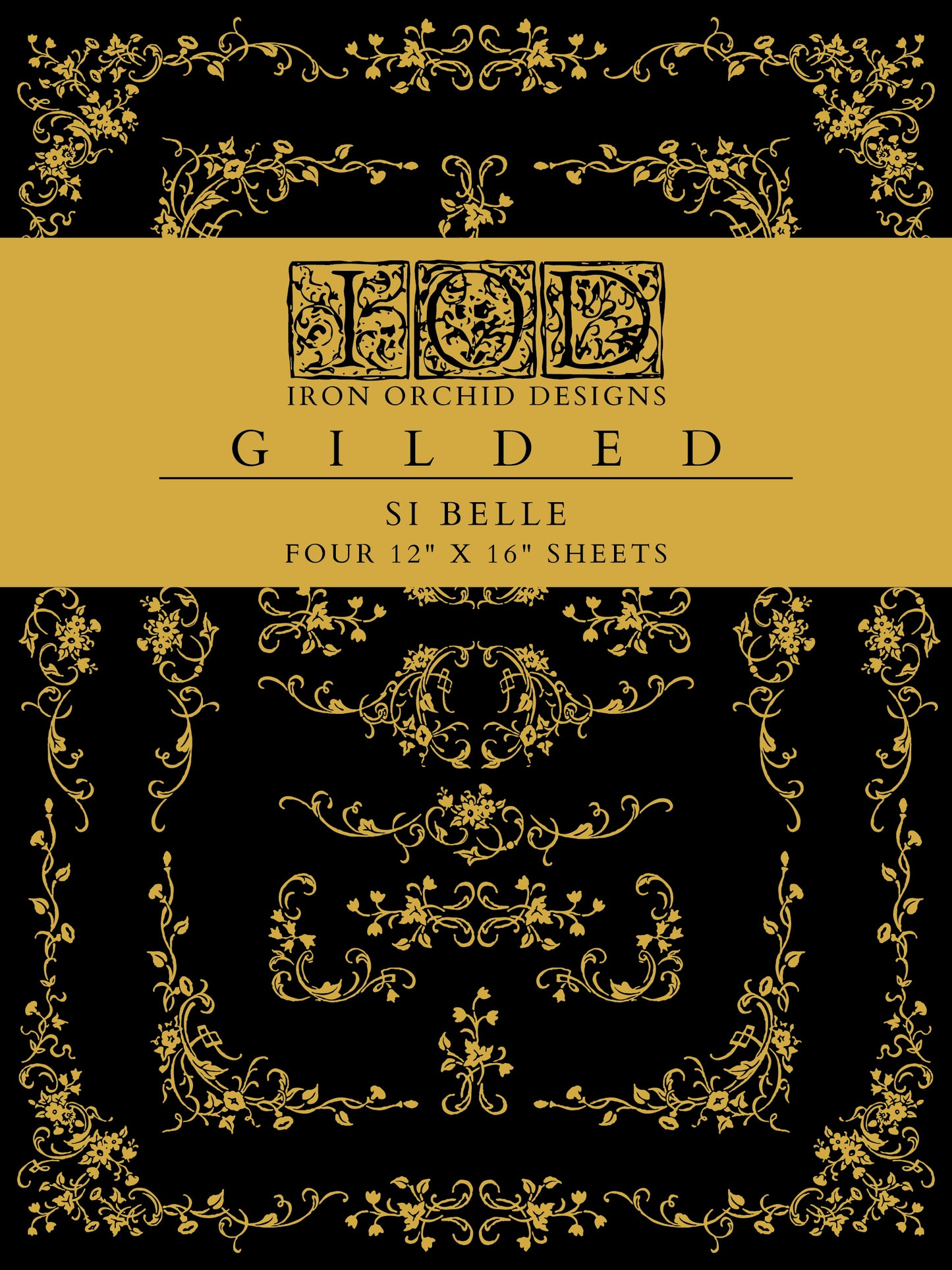 Si Belle 16x12” Foil Transfer FOUR Sheet Set by Iron Orchid Designs (IOD)
