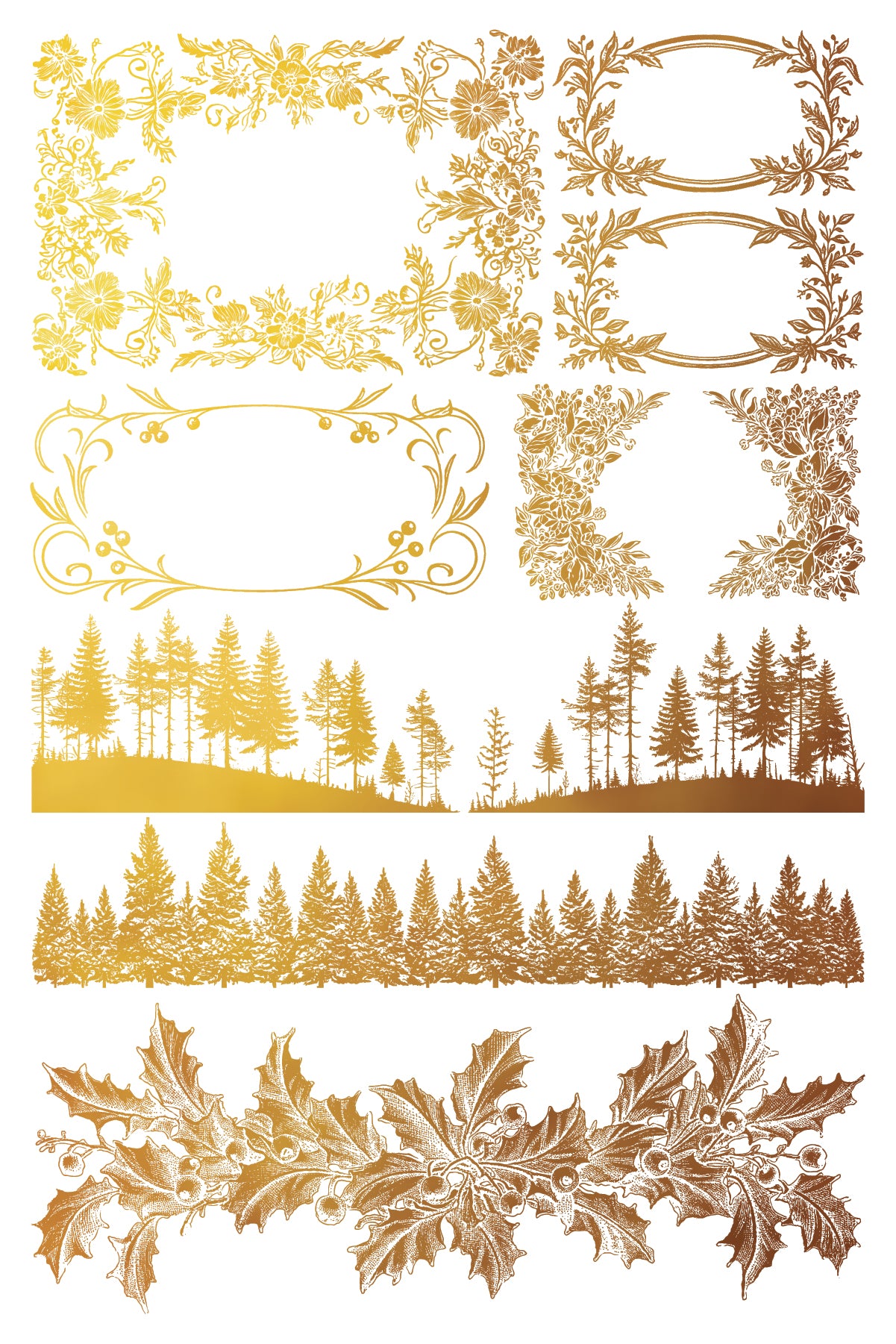 Tinsel 8x12” Foil Transfer EIGHT Sheet Set by Iron Orchid Designs (IOD) *Limited Edition*