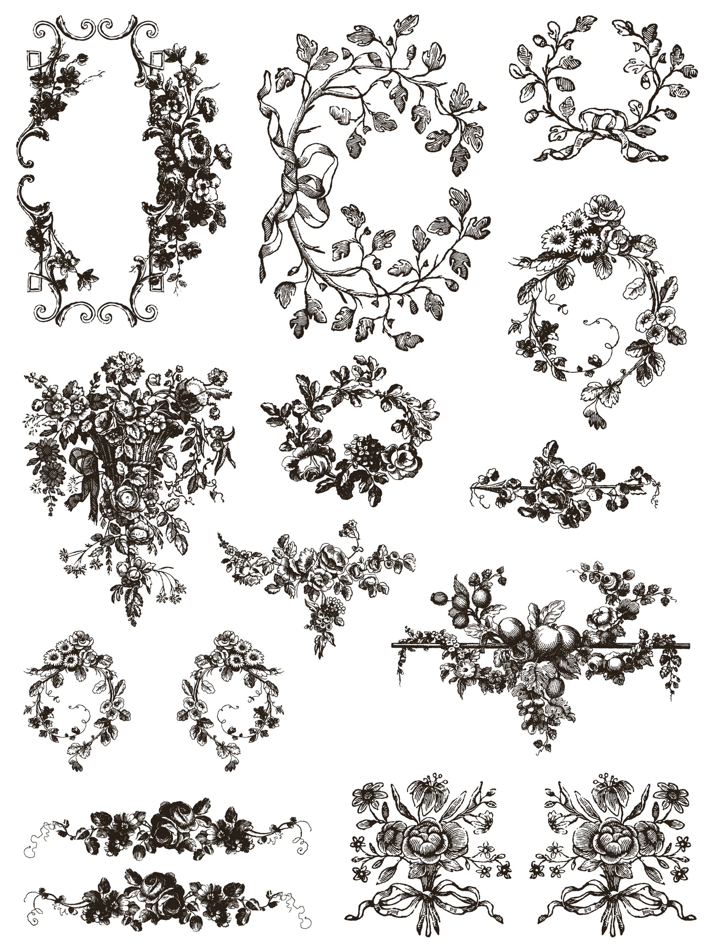 Delft Traditions Noir 12x16" Paint Inlay EIGHT Sheet Set by Iron Orchid Designs (IOD)