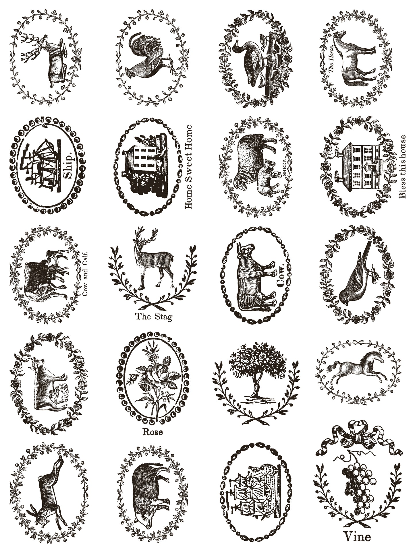 Delft Traditions Noir 12x16" Paint Inlay EIGHT Sheet Set by Iron Orchid Designs (IOD)