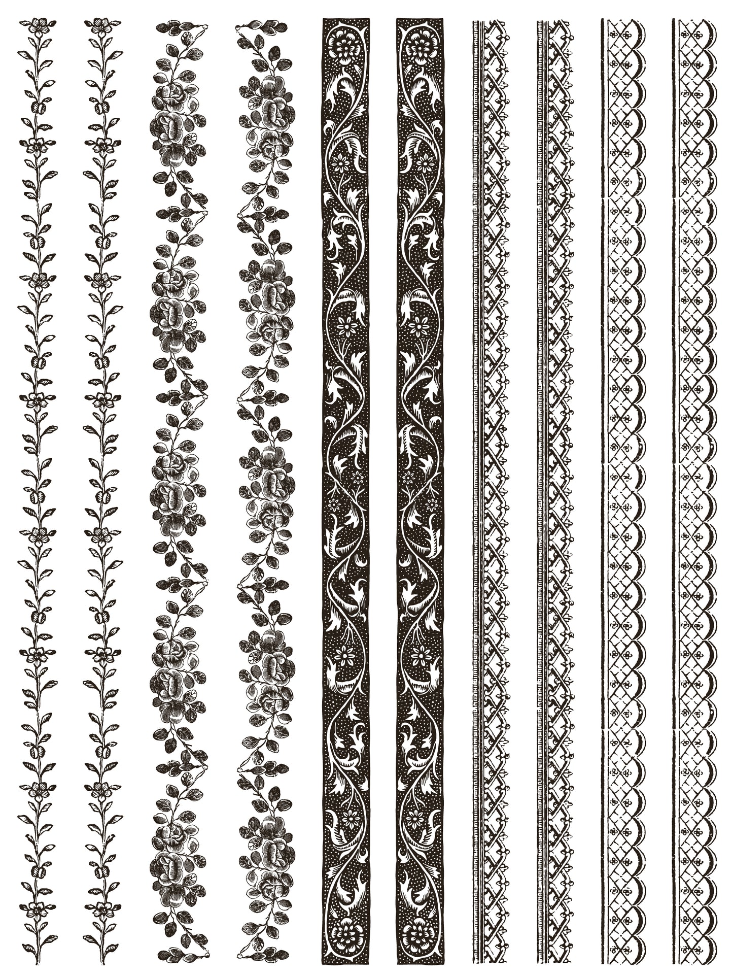 Delft Traditions Noir 12x16" Paint Inlay EIGHT Sheet Set by Iron Orchid Designs (IOD)