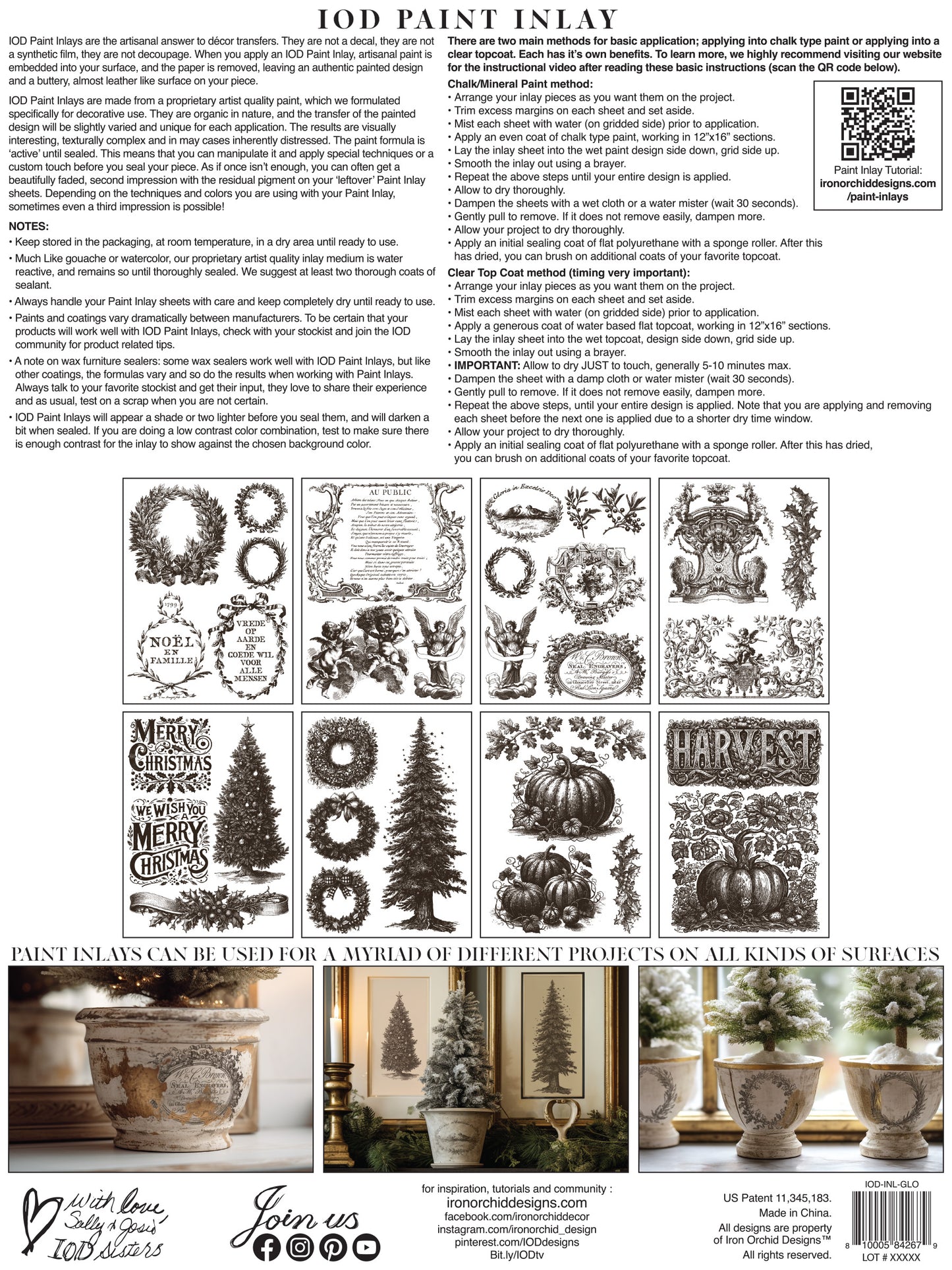 Gloria 12x16" Paint Inlay EIGHT Sheet Set by Iron Orchid Designs (IOD) *Limited Edition*