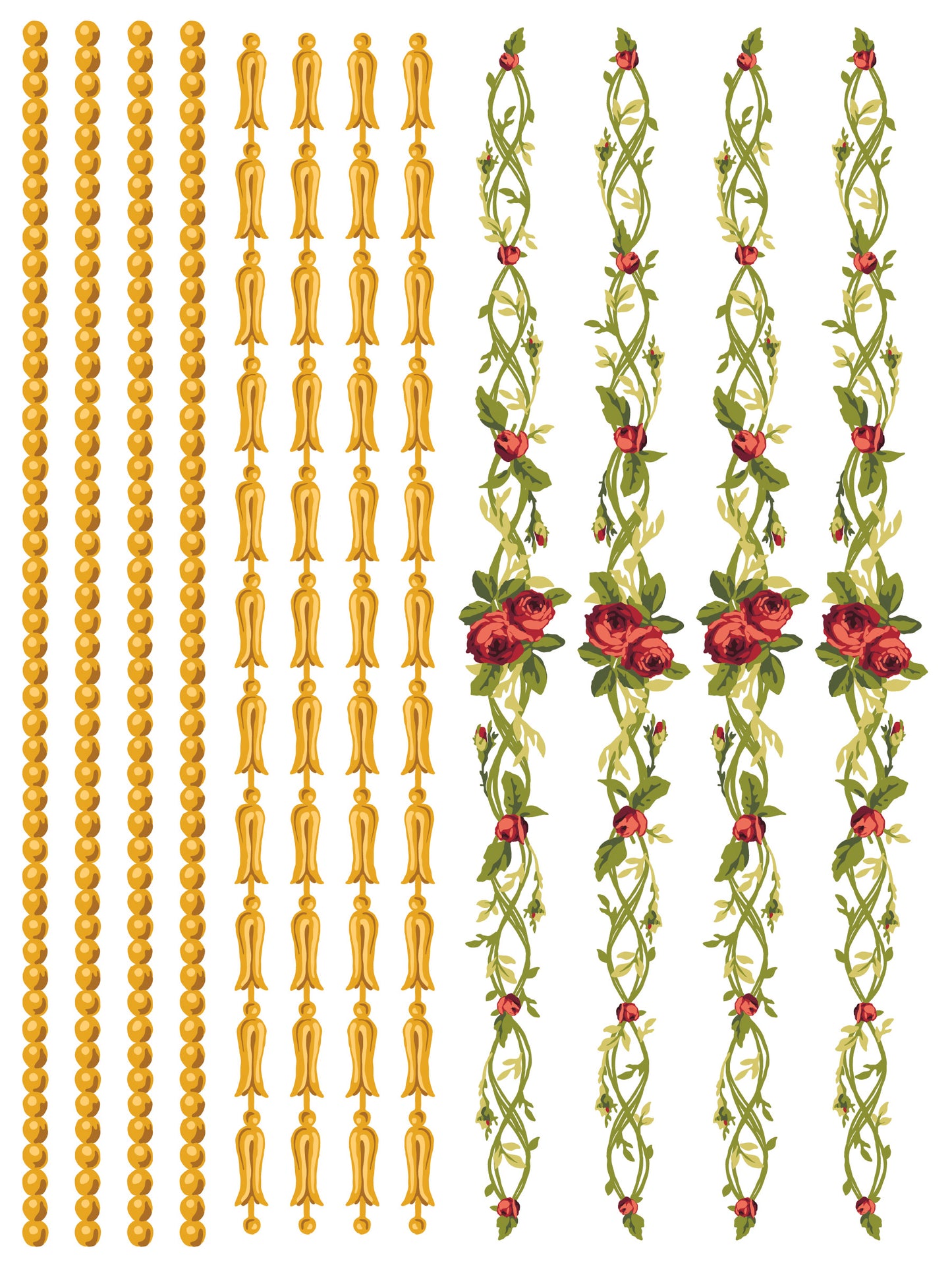 Petite Fleur Red Paint Inlay 12x16" FOUR Sheet Set by Iron Orchid Designs (IOD)