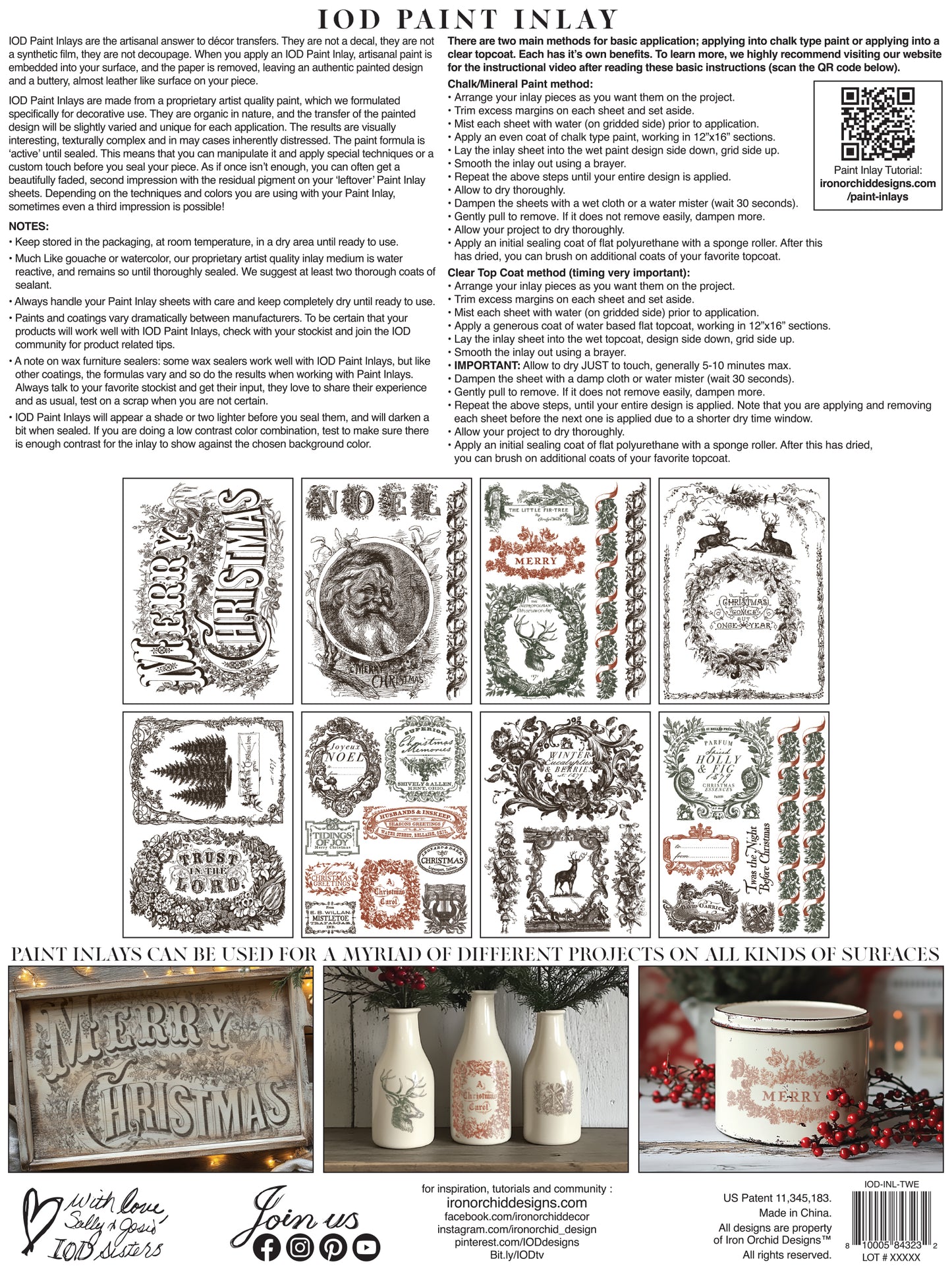 Twelfth Night 12x16" Paint Inlay EIGHT Sheet Set by Iron Orchid Designs (IOD) Limited Release