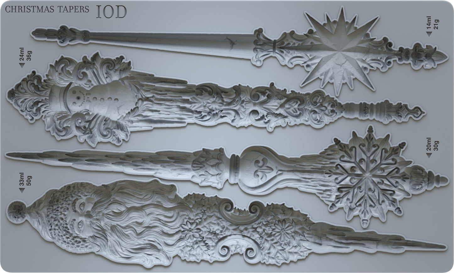 Christmas Tapers 6x10" Decor Mould by Iron Orchid Designs (IOD) *Limited Edition*