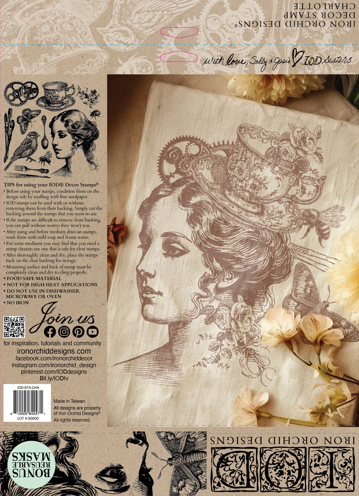 Charlotte Decor 12x12” Stamp by Iron Orchid Designs (IOD)