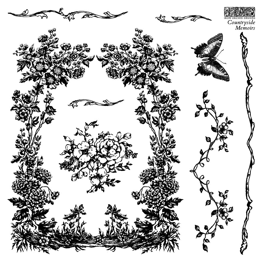 Countryside Memoirs Decor 6x6” Stamp FOUR Sheet Set by Iron Orchid Designs (IOD) (Copy)