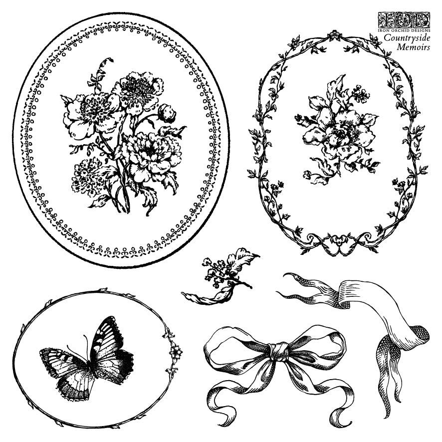 Countryside Memoirs Decor 6x6” Stamp FOUR Sheet Set by Iron Orchid Designs (IOD) (Copy)