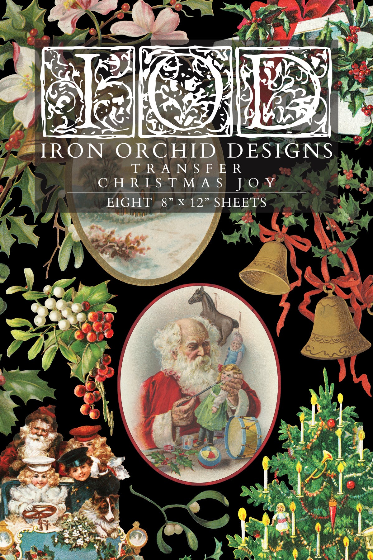 Christmas Joy 8x12" Transfer Pad EIGHT Sheet Set by Iron Orchid Designs (IOD) LIMITED EDITION