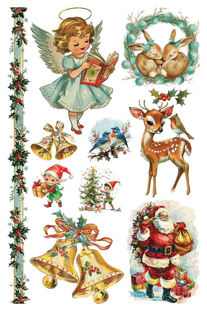 Kitschy Christmas 8x12" Transfer Pad - EIGHT Sheet Set by Iron Orchid Designs (IOD) *Limited Edition*