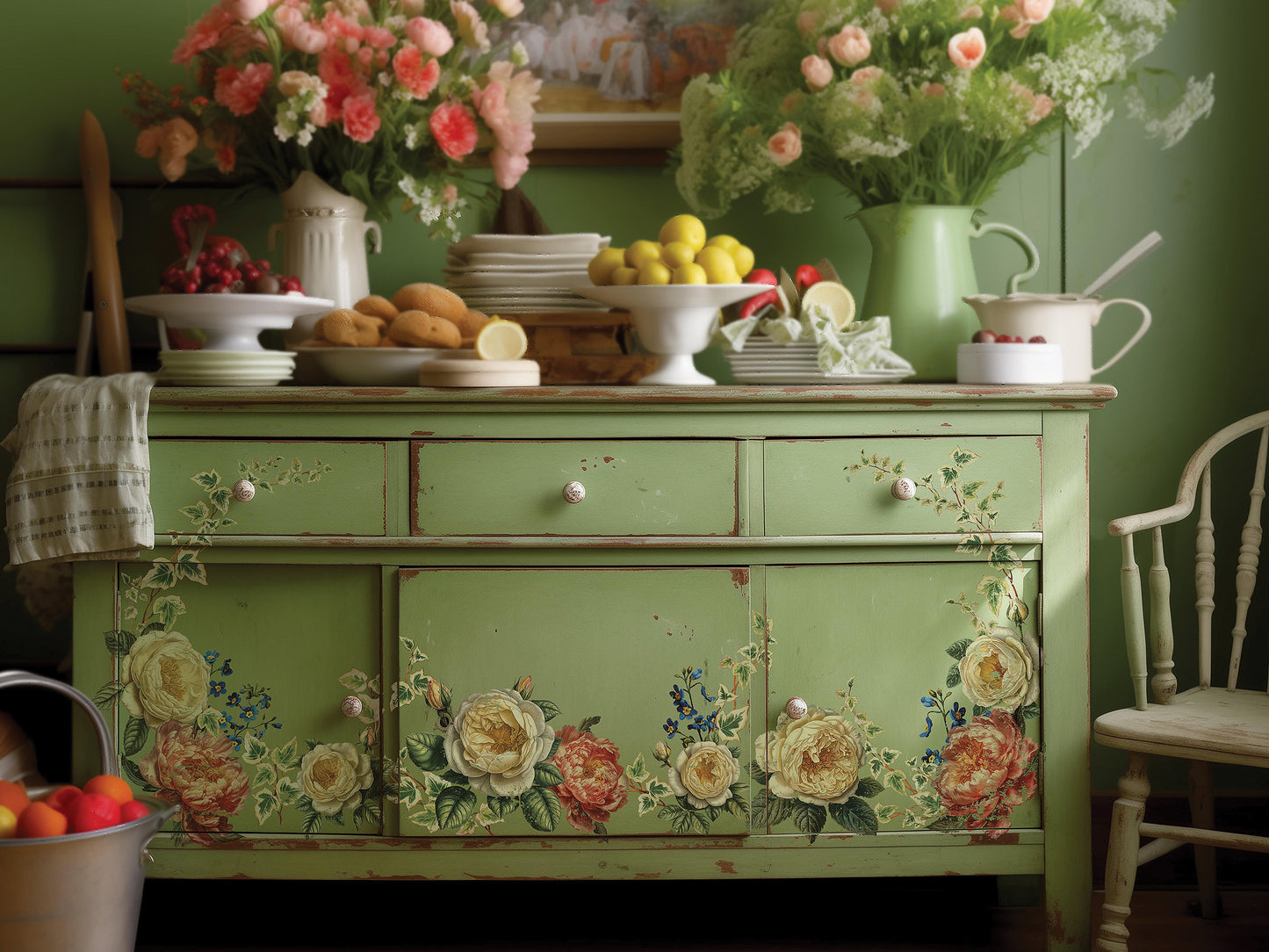 Collage De Fleur Decor Transfer Pad 12x16" EIGHT Sheet Set by Iron Orchid Designs (IOD)