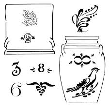 Crockery 12x12" Stencil by Roycycled Treasures