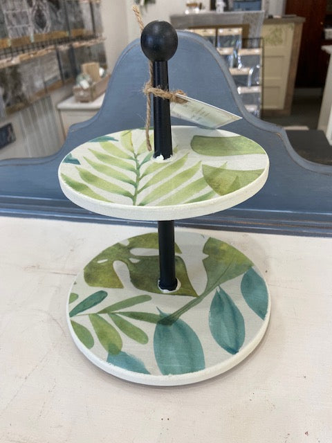 Leaves Two Tiered Tray