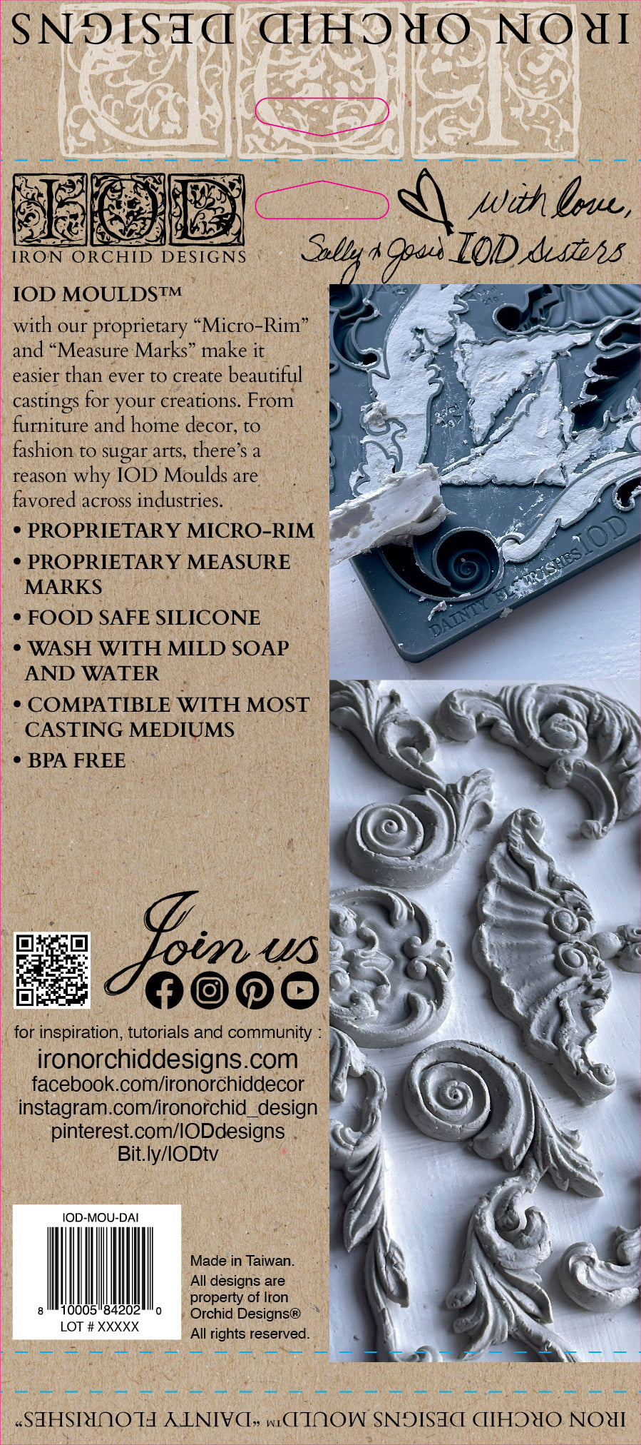 Dainty Flourishes 6x10" Decor Mould by Iron Orchid Designs (IOD)