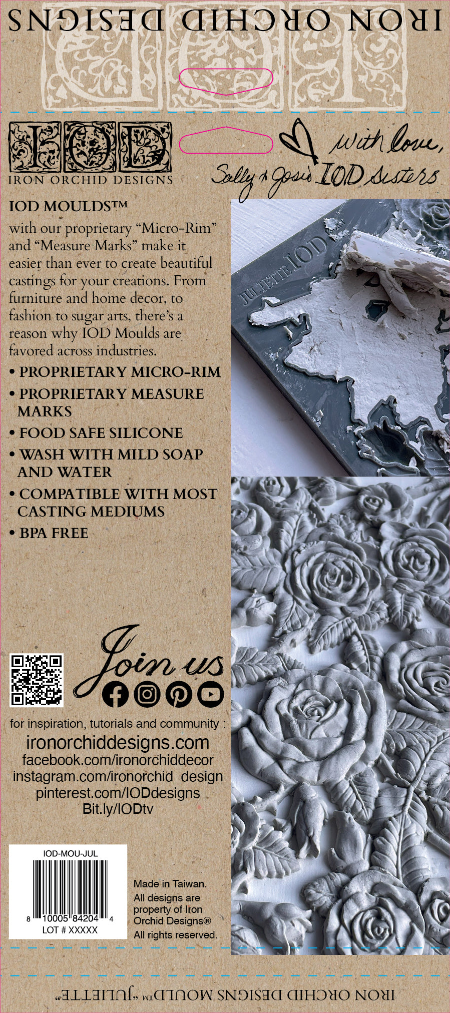 Juliette 6x10" Decor Mould by Iron Orchid Designs (IOD)