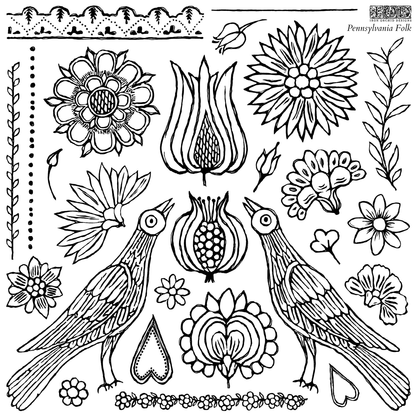 Pennsylvania Folk 12 x 12 Decor Stamp