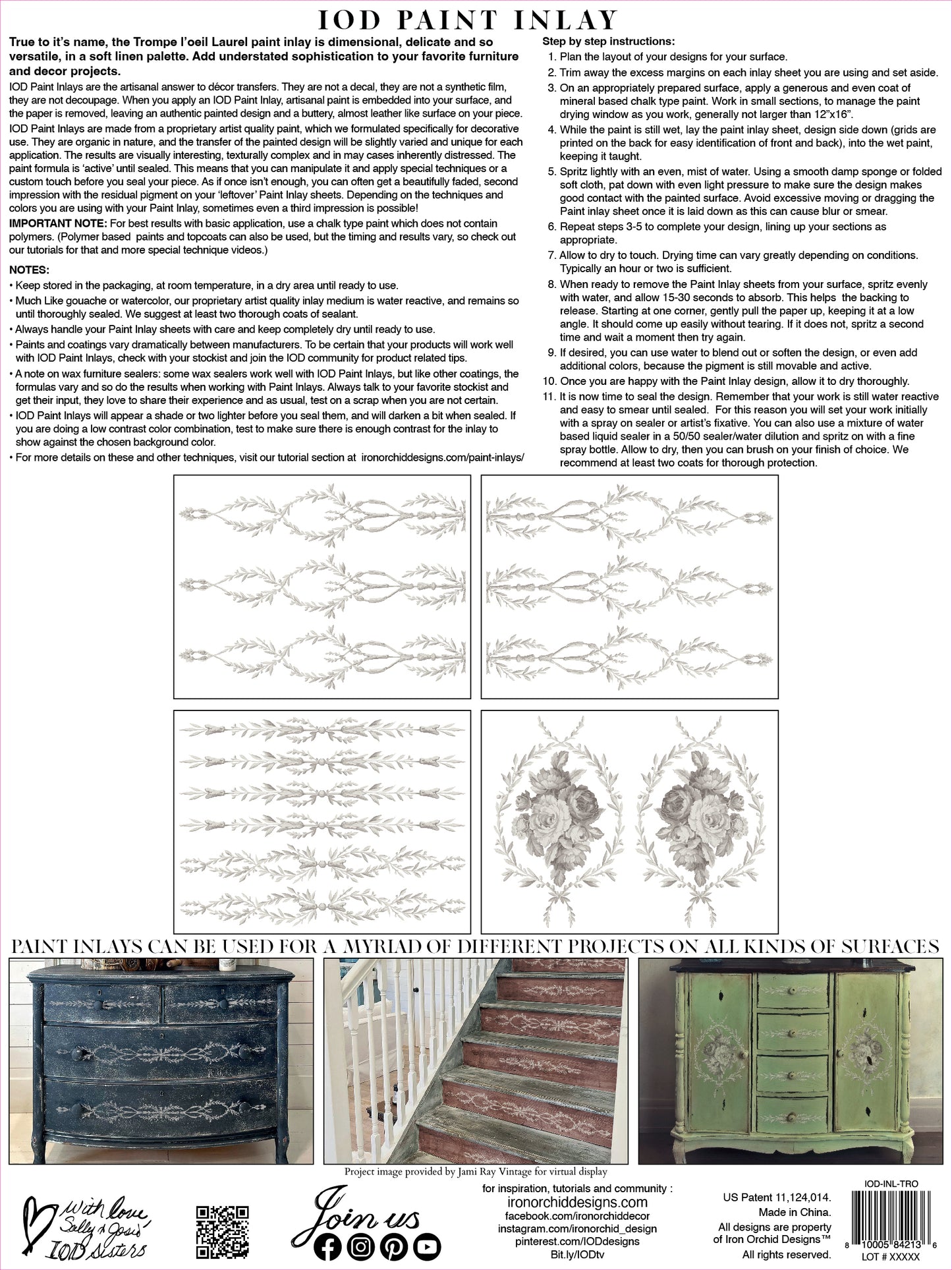 Trompe l'oeil Laurel Paint Inlay