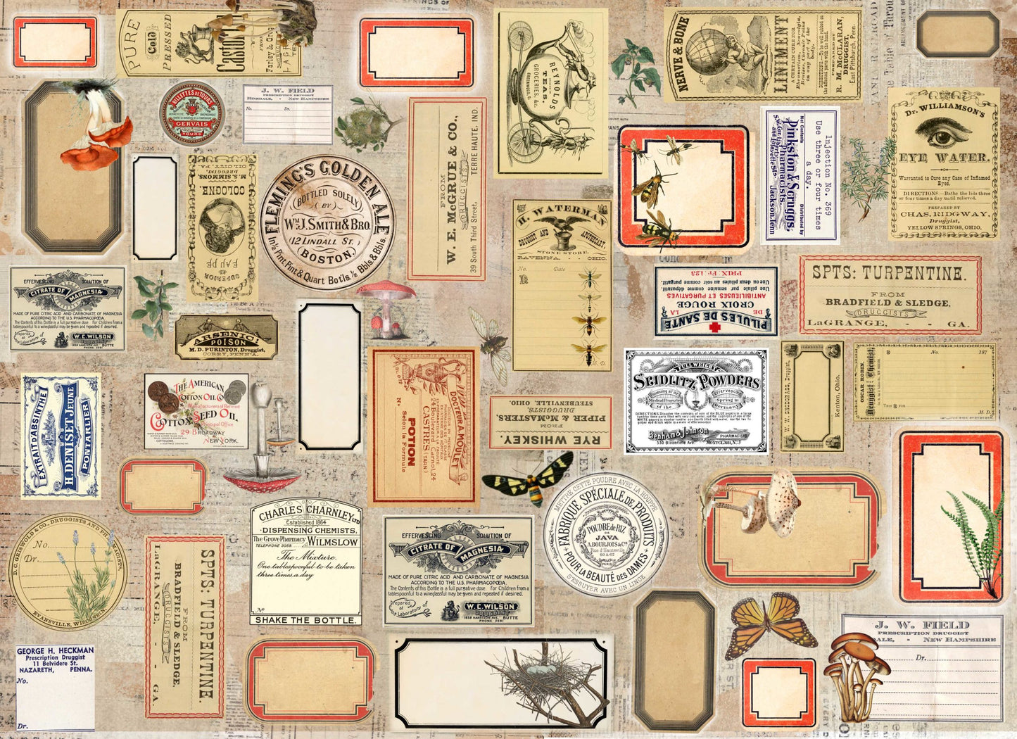 Label Masterboard Decoupage Paper