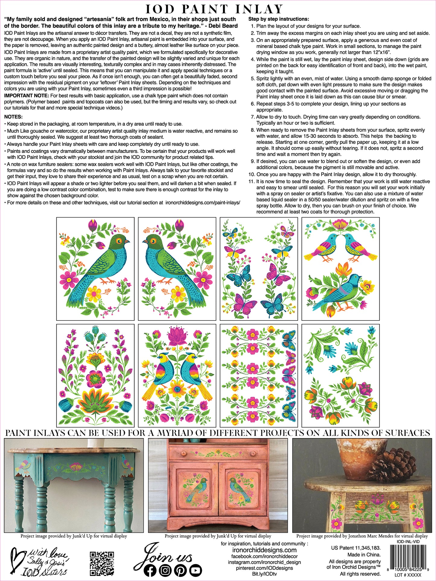 Vida Flora Paint Inlay Designed by Debi Beard