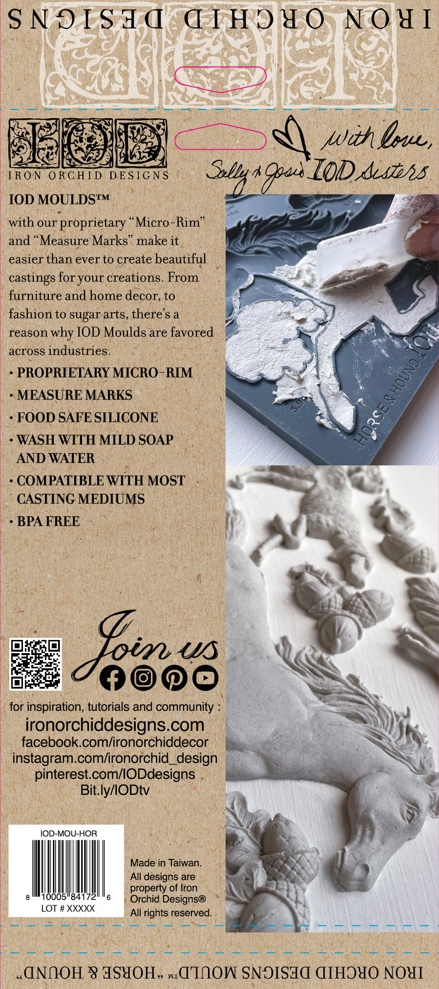Horse & Hound 6x10" Decor Mould by Iron Orchid Designs (IOD) - Limited Supply (Retired)
