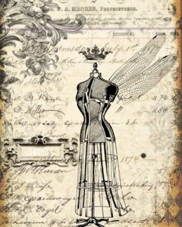 Grunge Dress Form 21x29" Decoupage Paper by Roycycled Treasures