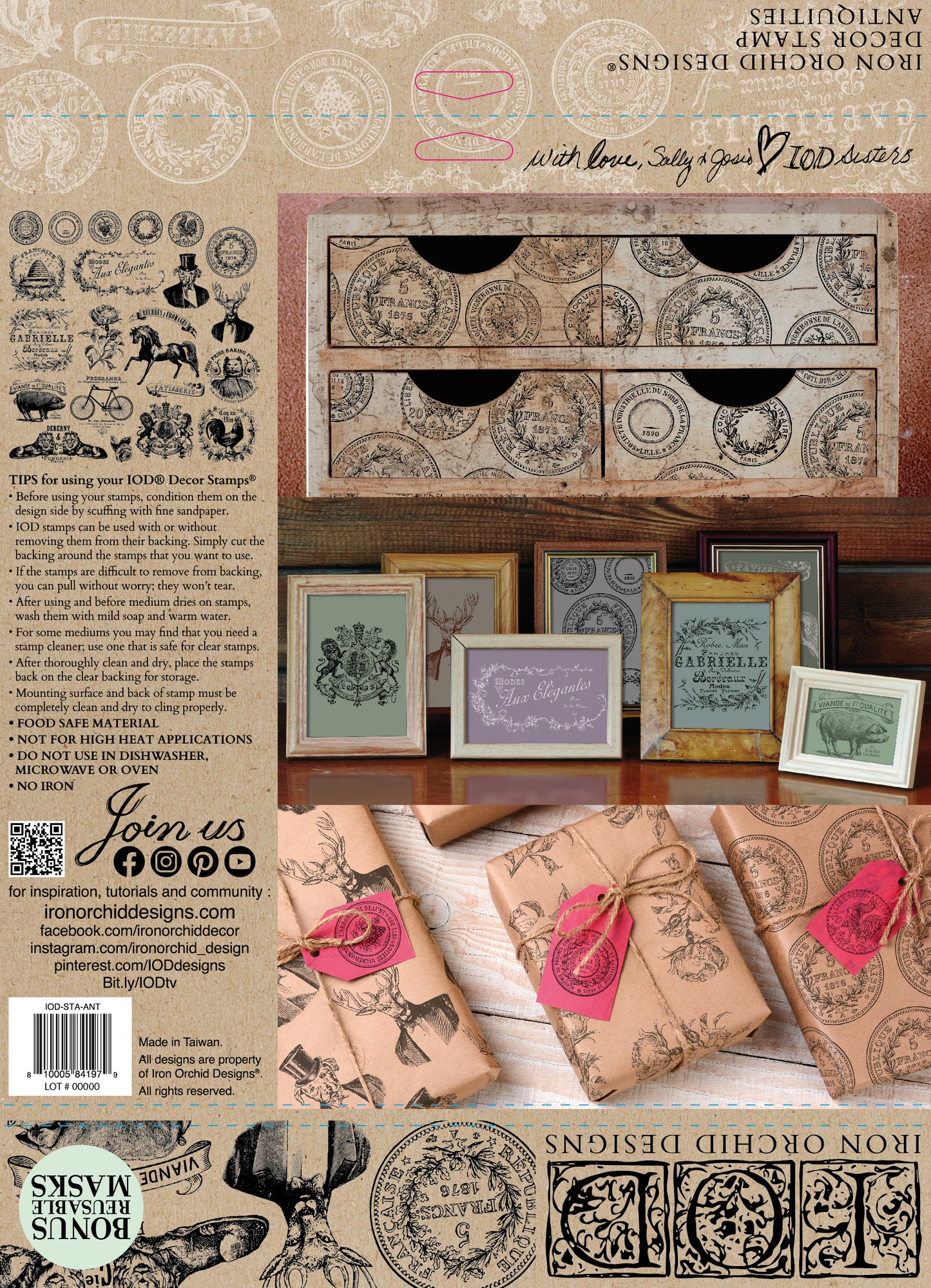 Antiquities 12x12" Decor Stamp by Iron Orchid Designs (IOD)