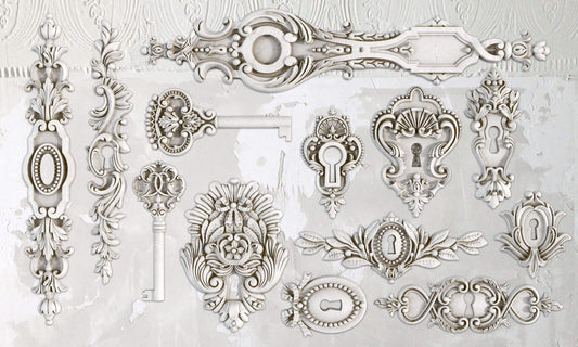 Lock & Key 6x10" Decor Mould by Iron Orchid Designs (IOD)