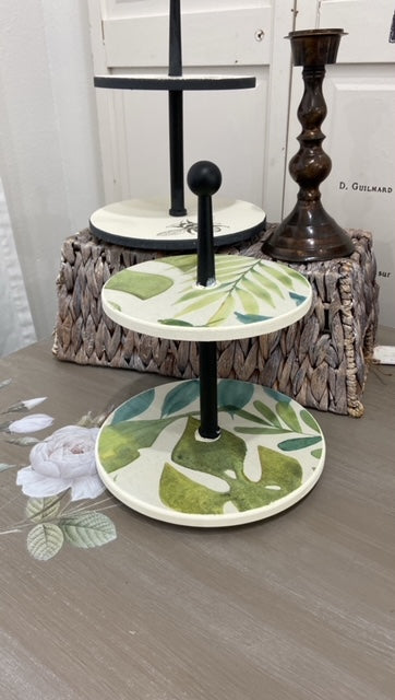 Leaves Two Tiered Tray