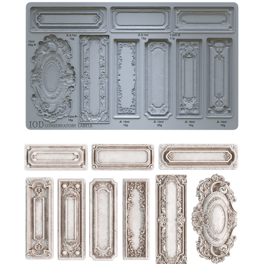 Conservatory Labels 6x10" Decor Mould by Iron Orchid Designs (IOD)