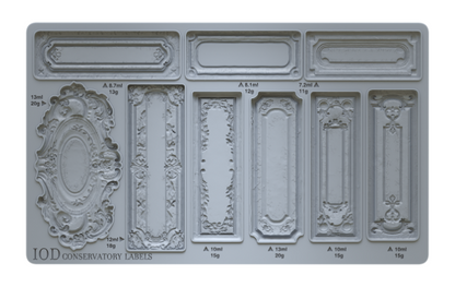 Conservatory Labels 6x10" Decor Mould by Iron Orchid Designs (IOD)