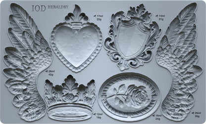 Heraldry 6x10" Decor Mould by Iron Orchid Designs (IOD)