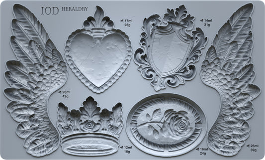 Heraldry 6x10" Decor Mould by Iron Orchid Designs (IOD)