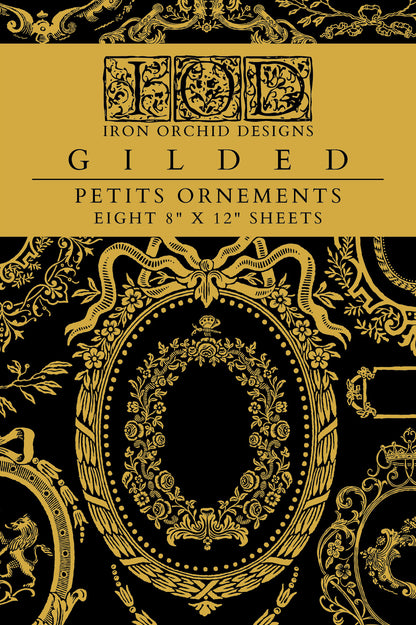 Petits Ornements 8x12” Foil Transfer EIGHT Sheet Set by Iron Orchid Designs (IOD)