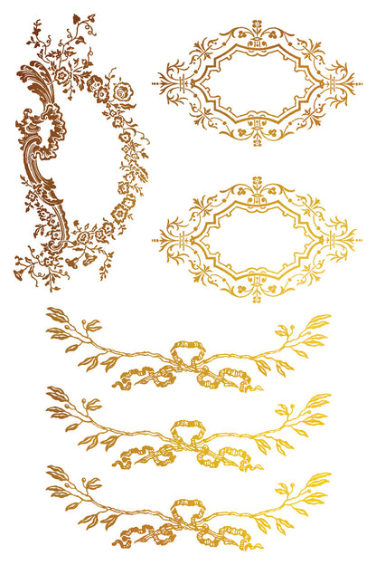 Petits Ornements 8x12” Foil Transfer EIGHT Sheet Set by Iron Orchid Designs (IOD)