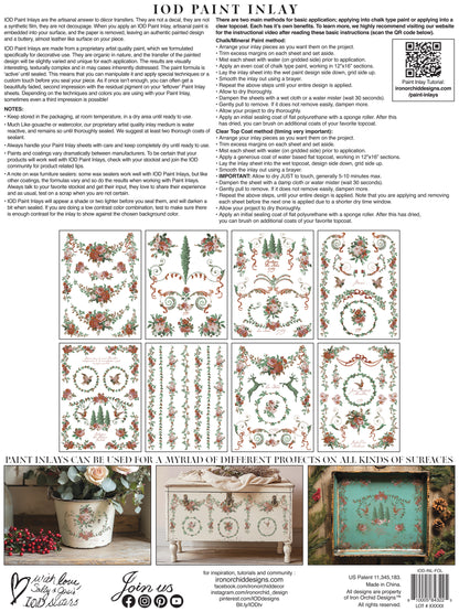 La Folie 12x16" Paint Inlay EIGHT Sheet Set by Iron Orchid Designs (IOD) Limited Release