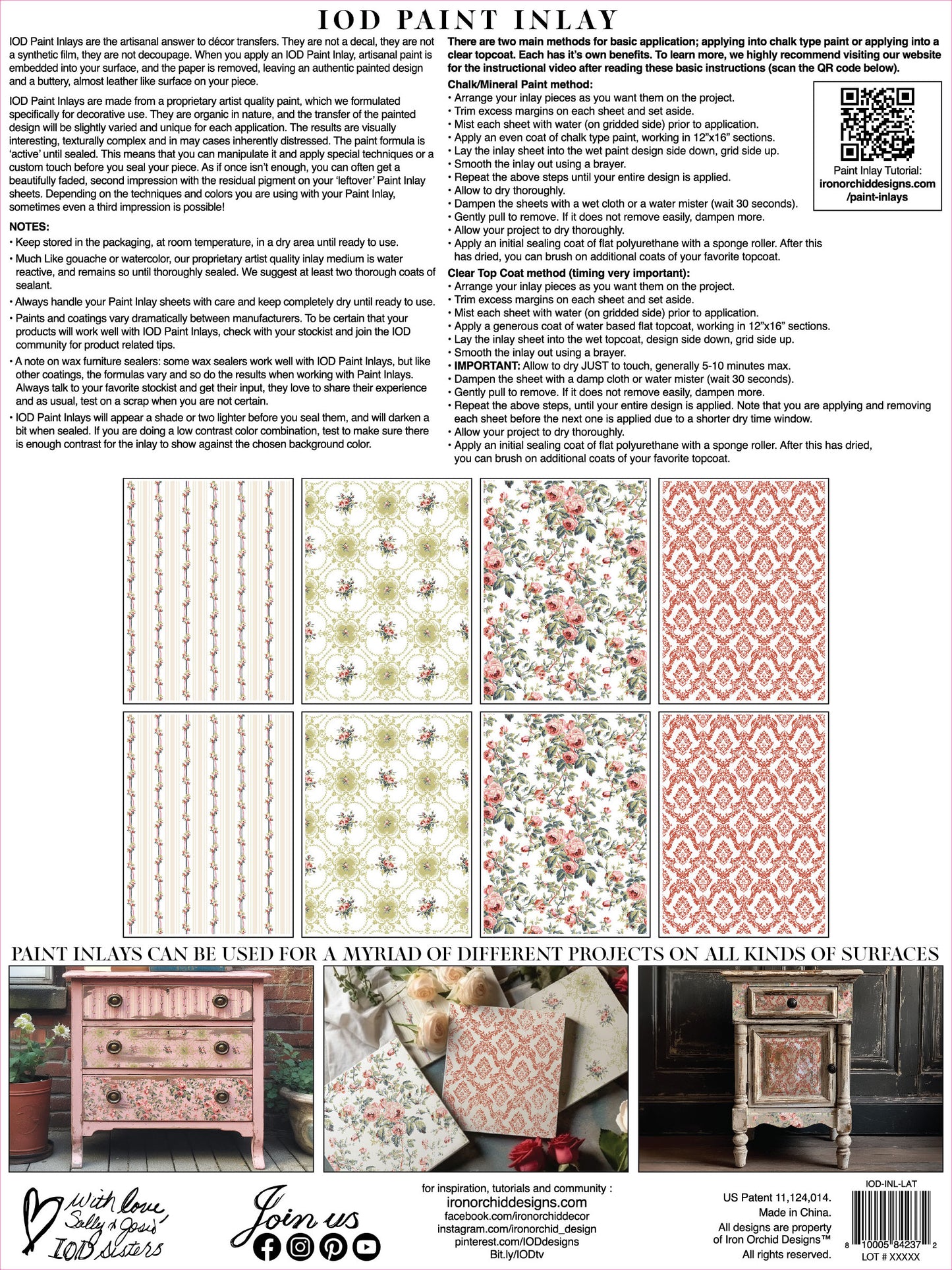 Lattice Rose Paint Inlay 12x16" EIGHT Sheet Set by Iron Orchid Designs (IOD)