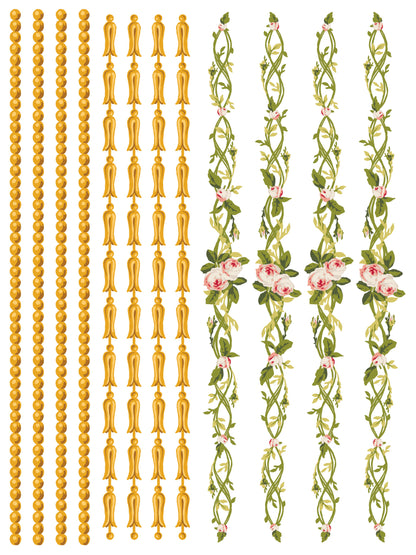 Petite Fleur Pink Paint Inlay 12x16" FOUR Sheet Set by Iron Orchid Designs (IOD)