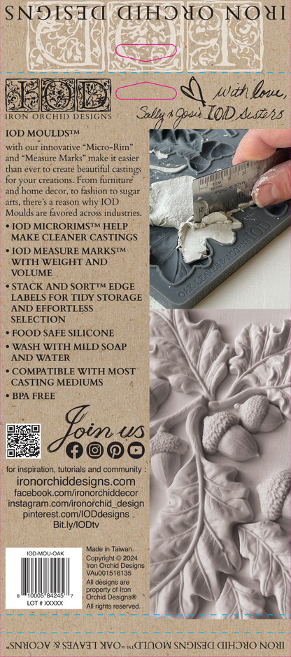 Oak Leaves & Acorns 6x10" Decor Mould by Iron Orchid Designs (IOD)