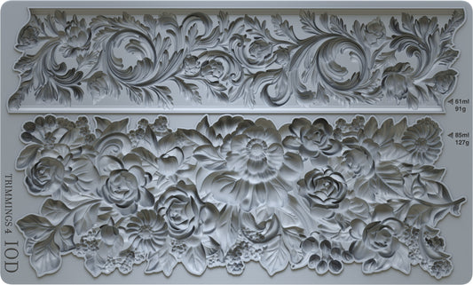 Trimmings 4 6x10" Decor Mould by Iron Orchid Designs (IOD) SPRING 2025 RELEASE
