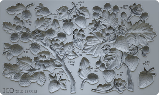 Wild Berries 6x10" Decor Mould by Iron Orchid Designs (IOD) SPRING 2025 RELEASE