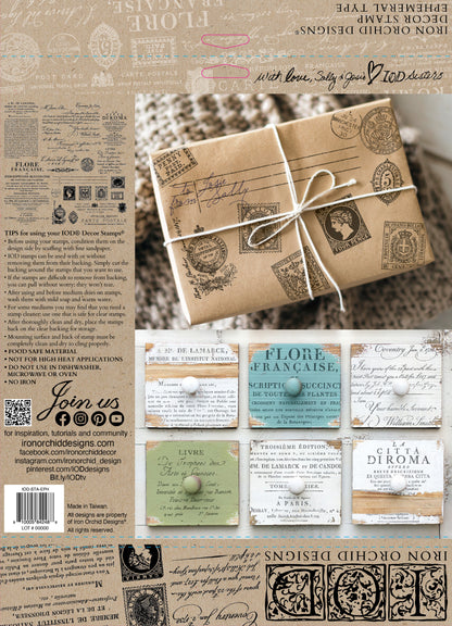 Ephemeral Type Decor 12x12” Stamp by Iron Orchid Designs (IOD)