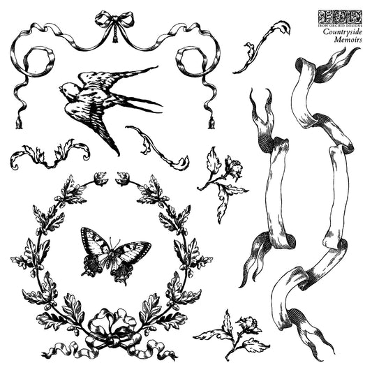 Countryside Memoirs Decor 6x6” Stamp FOUR Sheet Set by Iron Orchid Designs (IOD) (Copy)