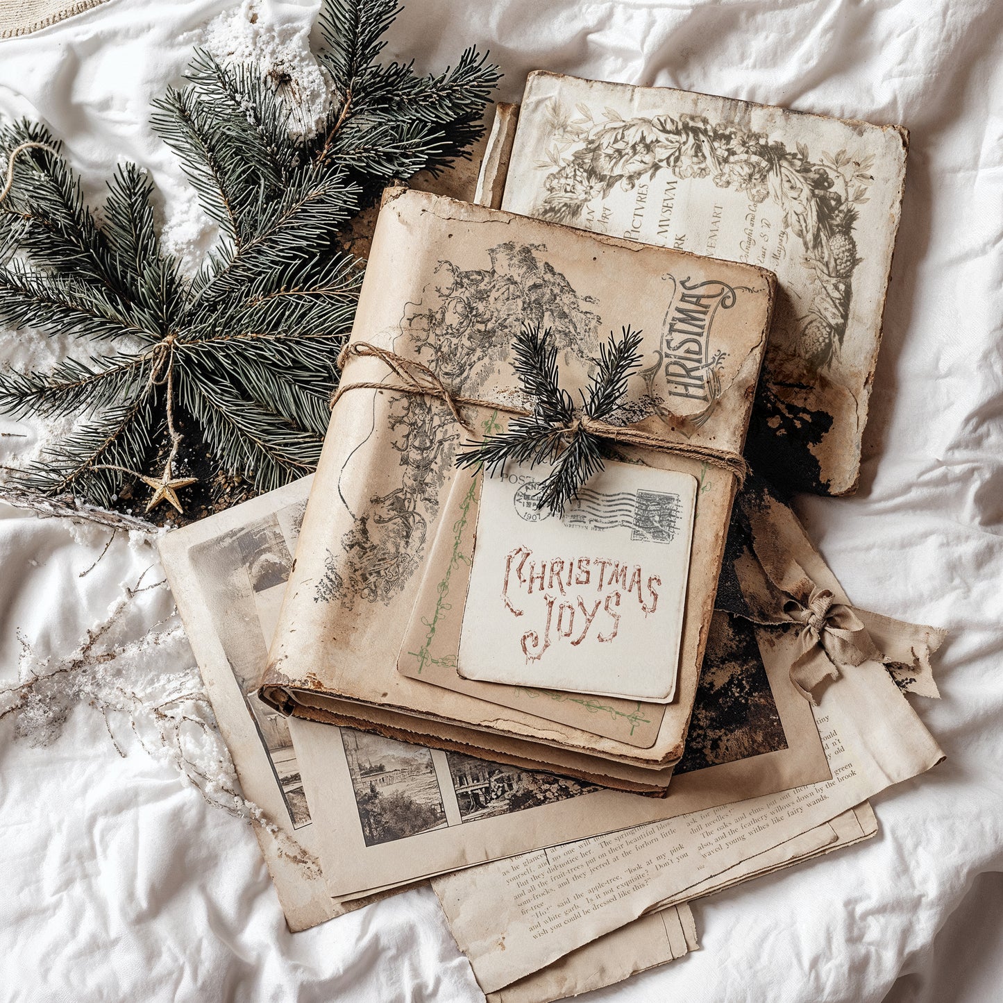 Christmas Post 12x12" Decor Stamp by Iron Orchid Designs (IOD) Limited Edition