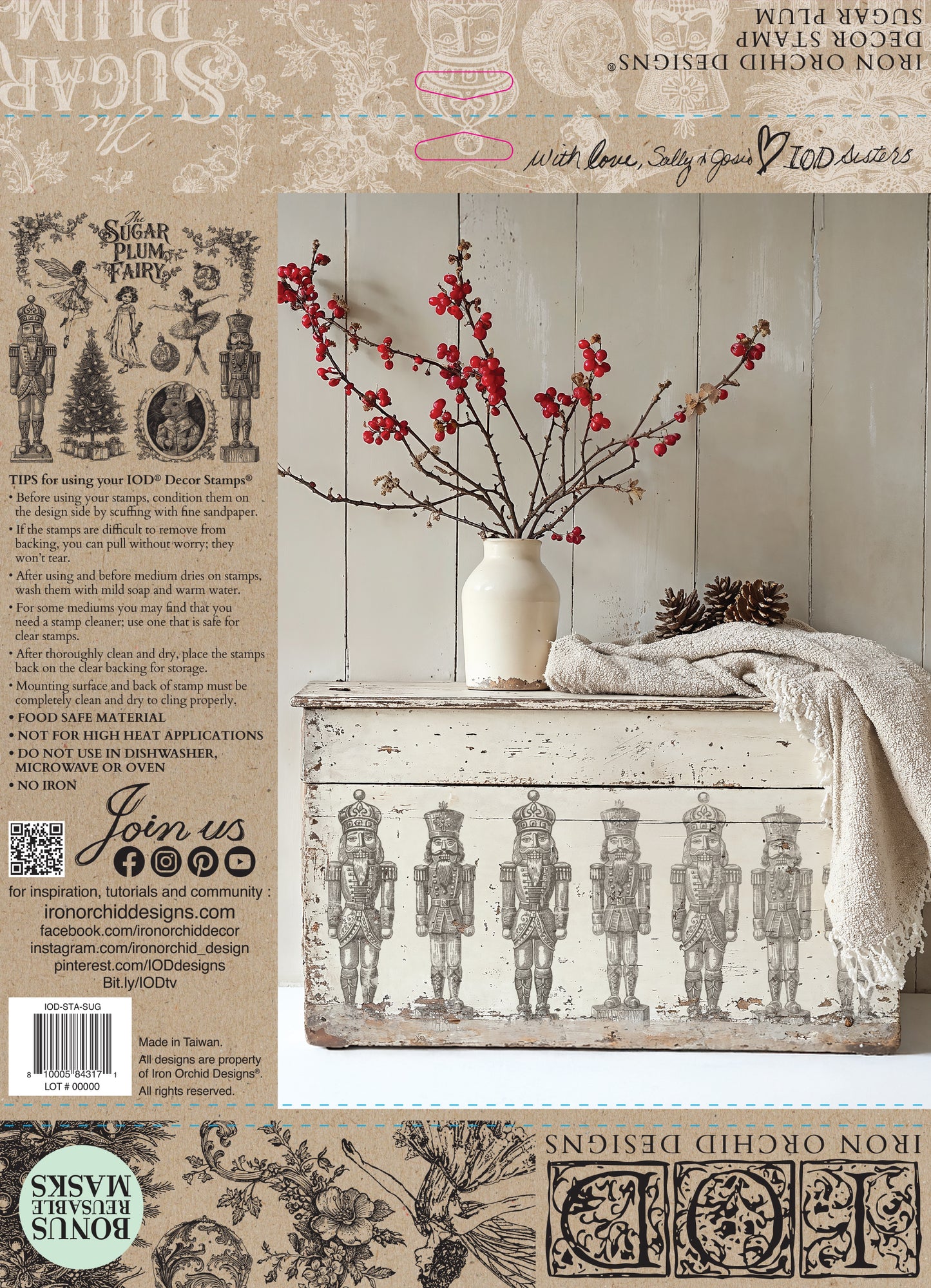 Sugar Plum Fairy 12x12" Decor Stamp by Iron Orchid Designs (IOD) Limited Edition